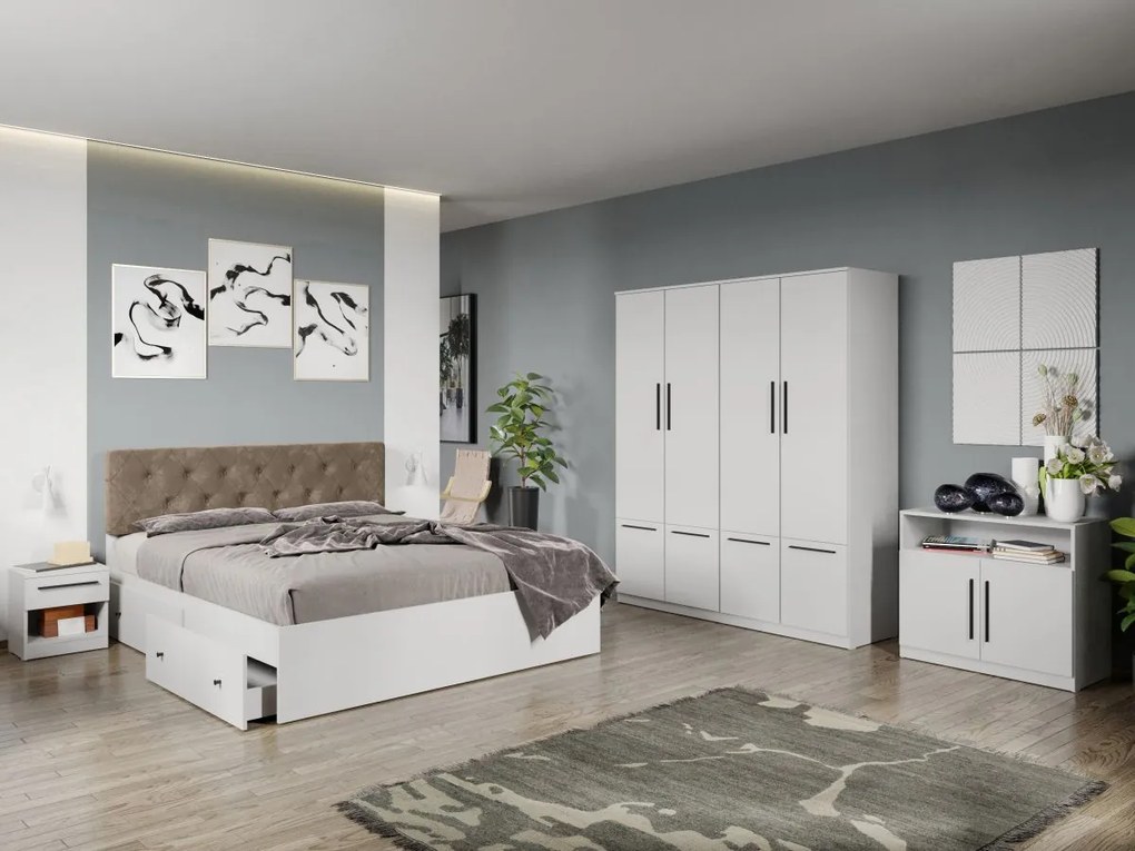 Set mobila dormitor complet Alb Levi C05