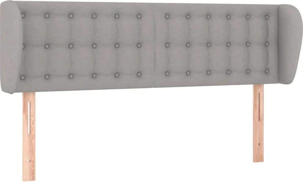 vidaXL Tăblie de pat cu aripioare gri deschis 147x23x78/88 cm textil