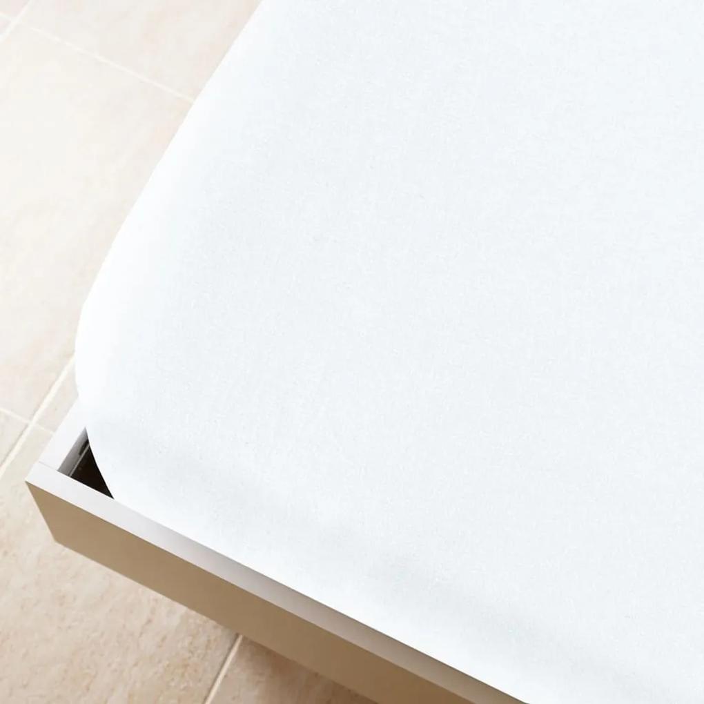 Cearsaf de pat cu elastic, 2 buc, alb, 180x200 cm, bumbac