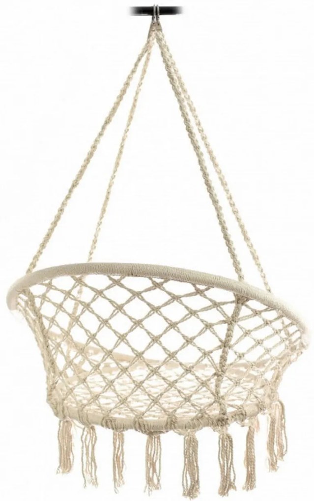 Leagan copii si bebelusi pentru interior si exterior Novokids™ Round Textile Swing, Suspendabil, 0+ ani, Pozitie somn, Maxim 120 kg, Pentru casa si