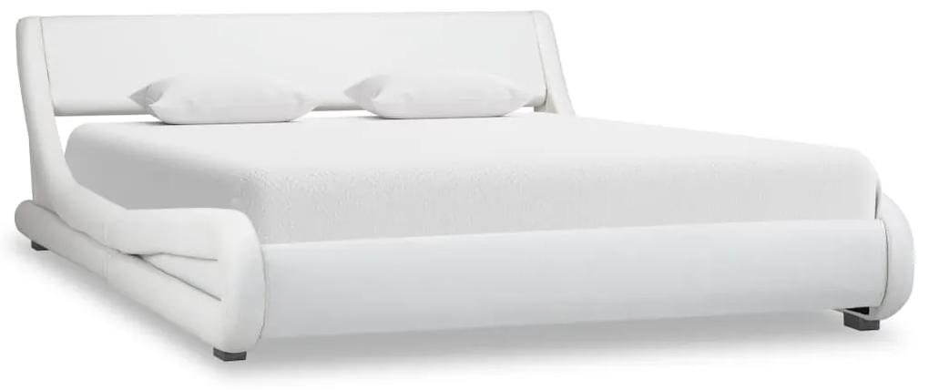 285712 vidaXL Cadru de pat, alb, 160 x 200 cm, piele artificială