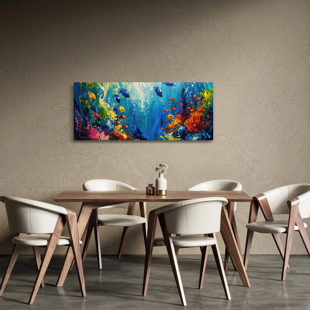 Tablou - Pictura lumii subacvatice (120x50 cm)