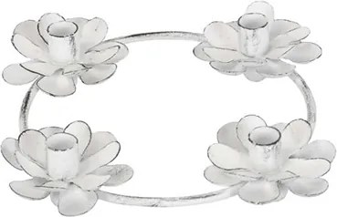 Sfesnic Flower din metal alb 18x4 cm