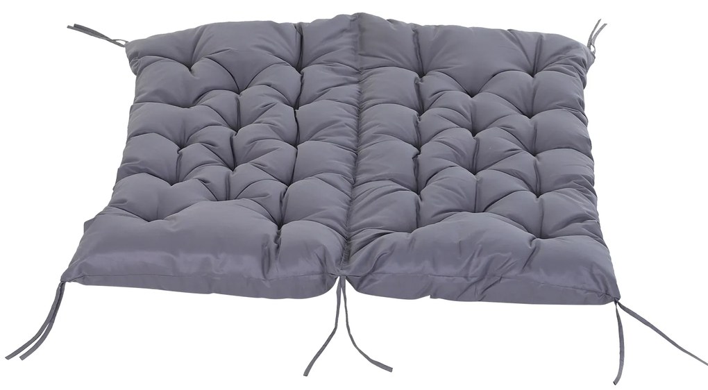 Outsunny Pernă pentru Scaun și Spătar pentru Bancă de Grădină leagăn canapea 2 Locuri Mare Confort 132 x 110 x 10 cm Gri | Aosom Romania