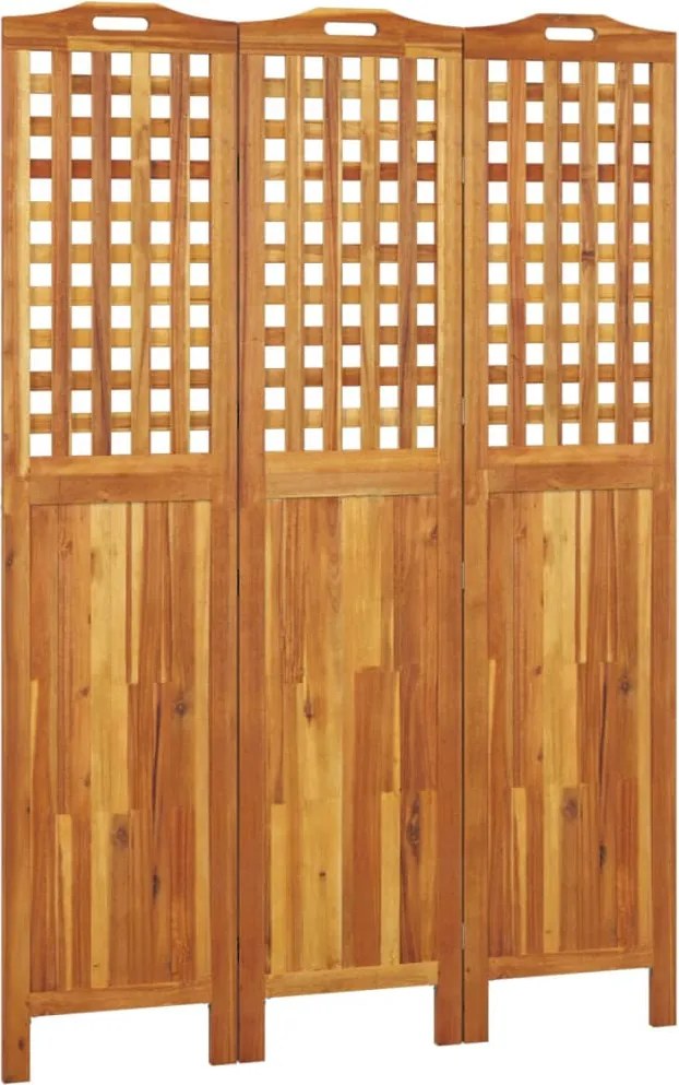 vidaXL Paravan de cameră 3 panouri 121,5x2x180 cm lemn masiv de acacia