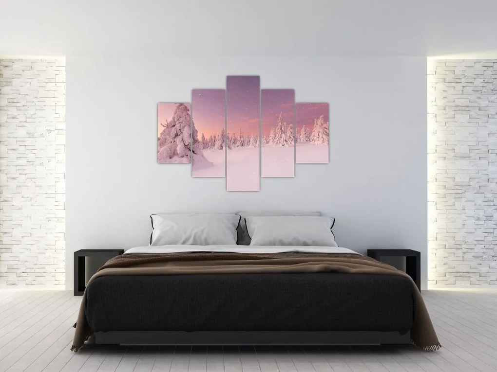 Tablou - Copaci sub așternut de zăpadă (150x105 cm)