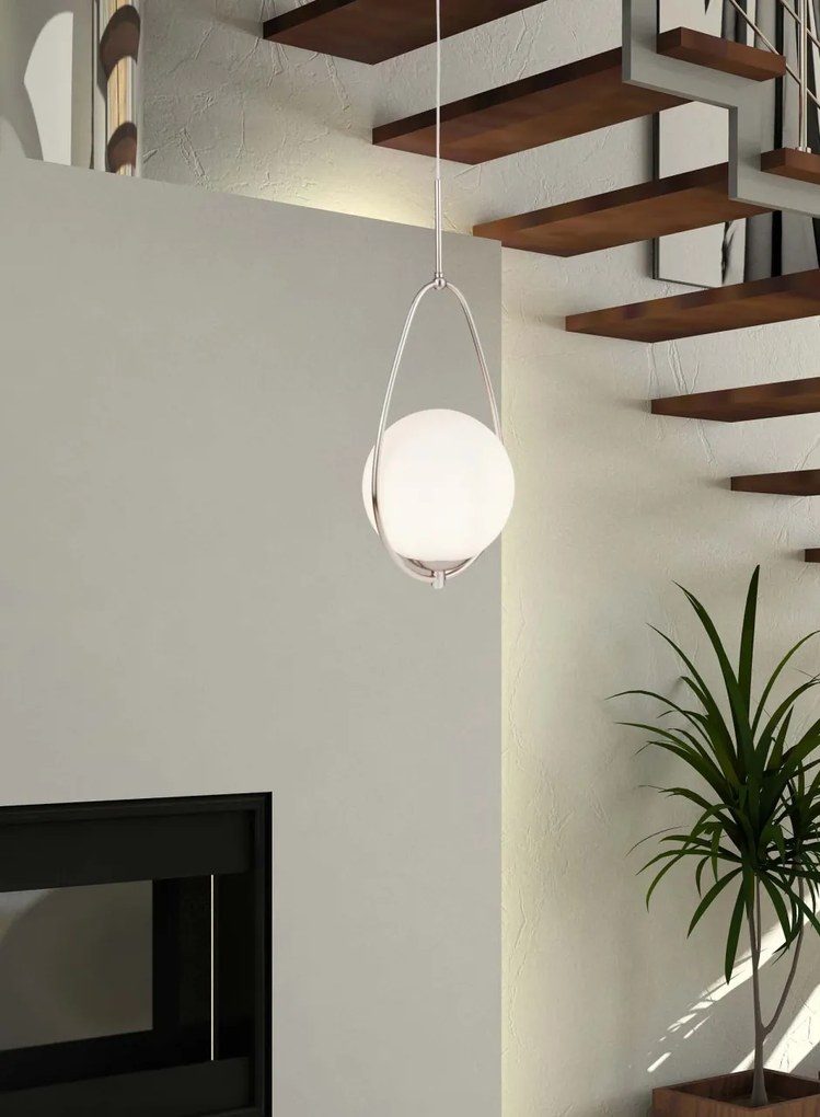 Lustra / Pendul design modern Avalon silver / opal 9171-1SS SRT