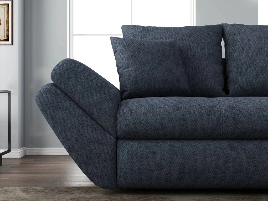 Canapea extensibilă dumonde cu ladă de depozitare si sezut confortabil din spuma high-density, Loana Enjoy Antracit 250x100 cm