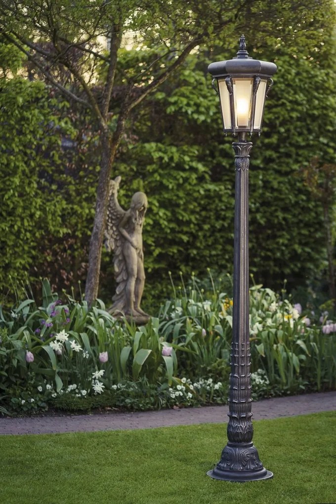 Stalp iluminat exterior din fier forjat, inaltime 263,5cm, AL6920