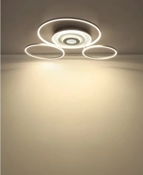 Globo 67824-60 -LED plafonieră reglabilă MILES 60W/230V 80,8x99,2 cm argintie+telecomandă