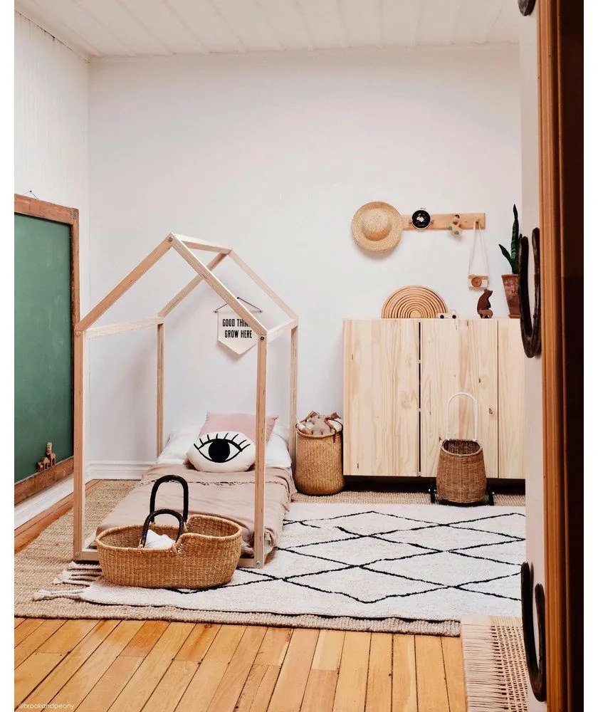 Covor crem lavabil/țesut manual din bumbac 140x200 cm Bereber Beige – Lorena Canals