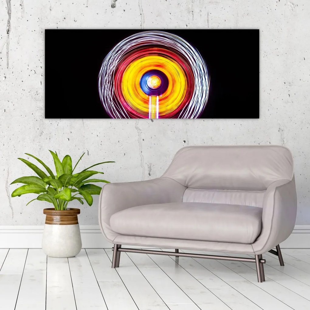 Tablou cu lumini în cerc (120x50 cm)