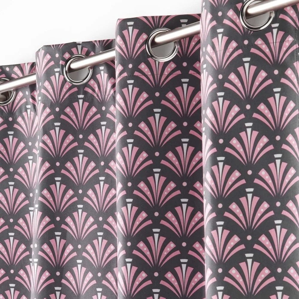 Draperie roz/gri blackout din microfibră 135x260 cm Surya – douceur d'intérieur