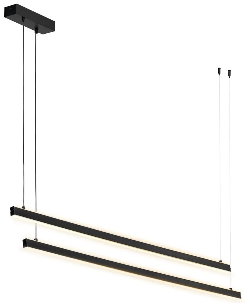 Lustra suspendata LED, Otel, Negru, MIAMI