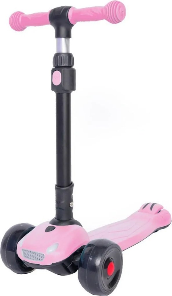 Trotineta copii cu roti luminoase din silicon NOVOKIDS™ Furious , cu melodii si lumini, 3 roti,pliabila, maner reglabil pe inaltime,maxim 50 kg,