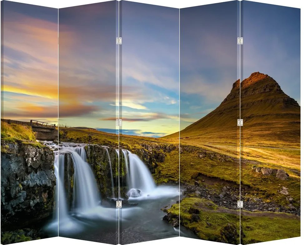 Paravan - Munții și cascade pe Islanda (210x170 cm)