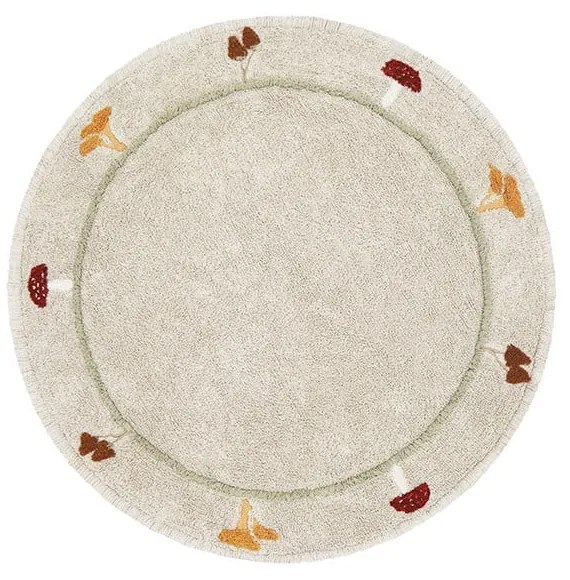 Covor pentru copii bej lavabil/țesut manual din bumbac ø140 cm Chanterelle – Lorena Canals