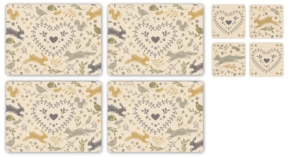 Set cu suporturi farfurii și coasters 8 buc. Woodland – Cooksmart ®
