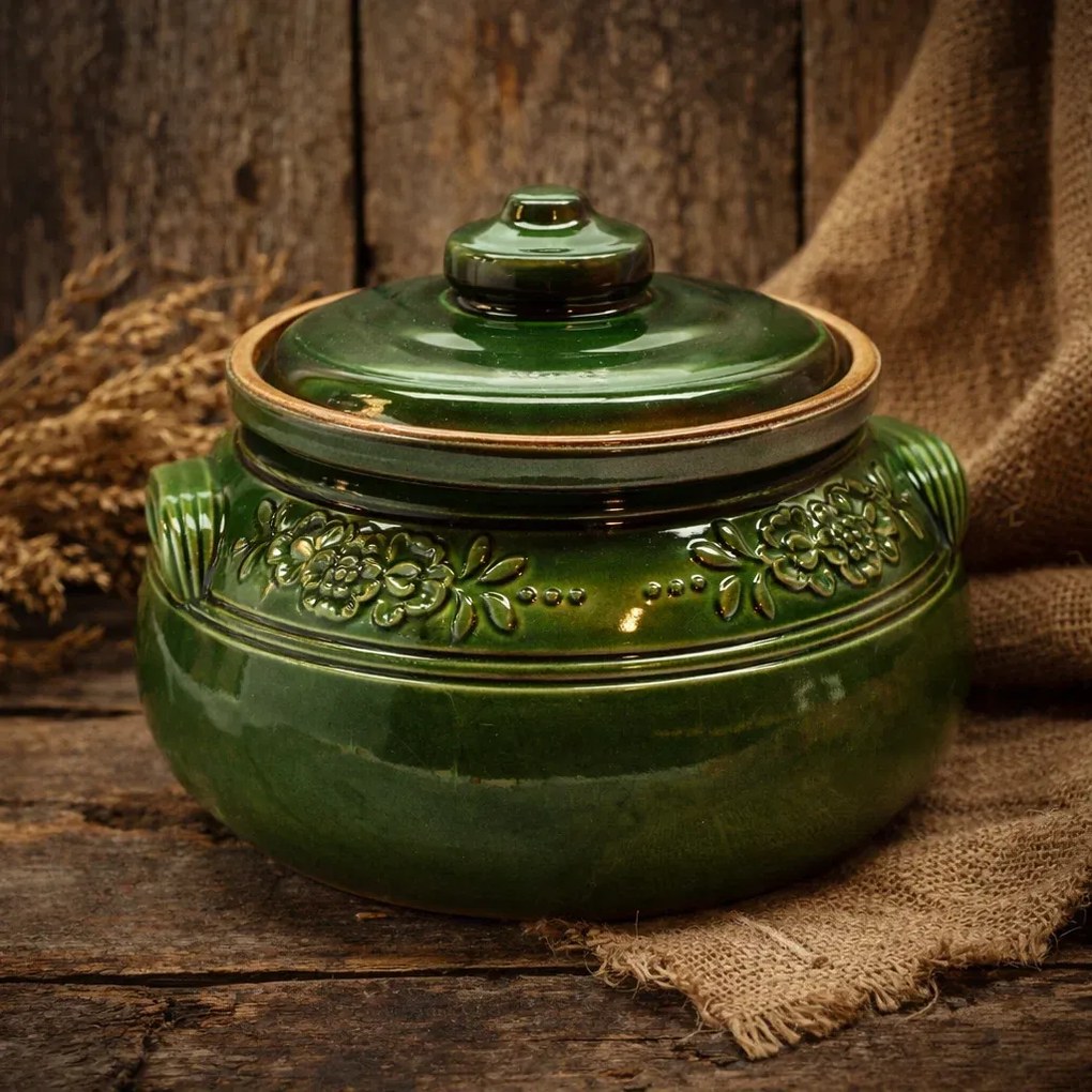 Oala din Lut Glazurata pentru Sarmale si Friptura ,   6 Litri