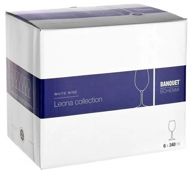 Set de 6 pahare de vin alb BanquetLEONA, 340 ml