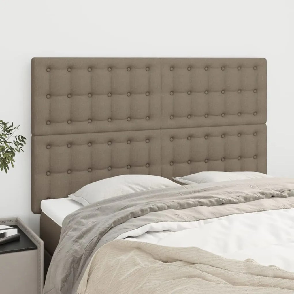 vidaXL Tăblii de pat, 4 buc, gri taupe, 72x5x78/88 cm, textil
