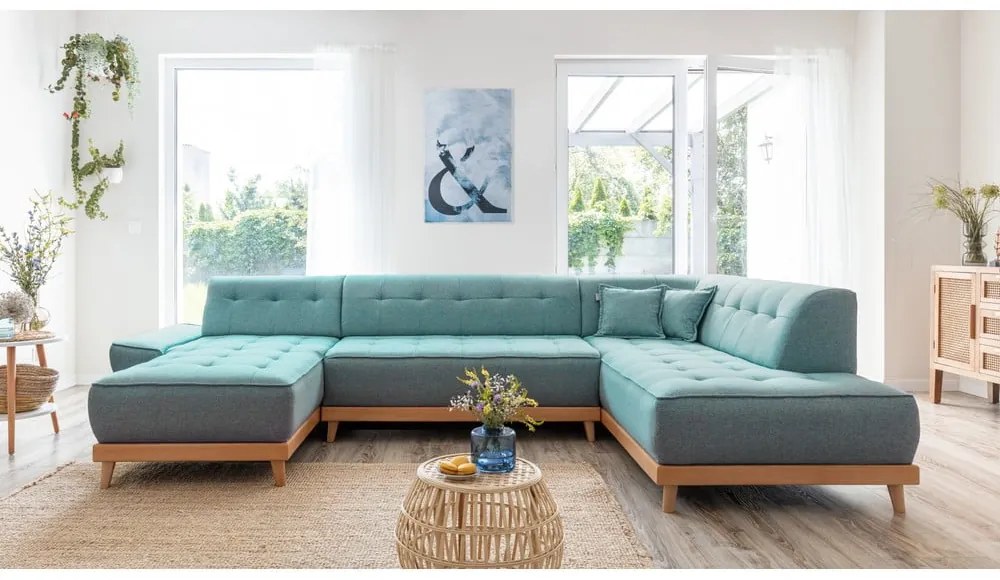 Colțar turcoaz extensibil (cu colț pe partea dreaptă/în formă de "U") Dazzling Daisy – Miuform