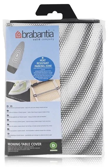 Husa pentru masa de calcat Brabantia D 90300168, 135x45 cm, 2 mm, Zona de calcat rezistenta la caldura, Gri inchis/Alb