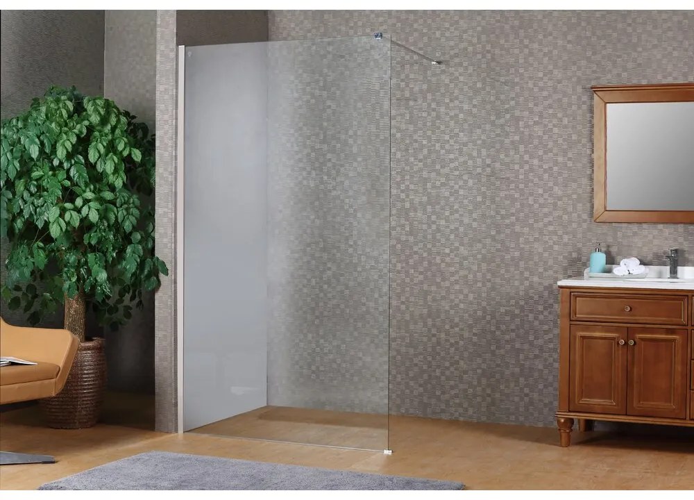 Paravan de dus tip Walk-in Nadi Sena 80x200 cm profil crom lucios