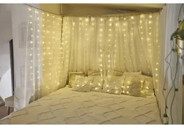 Ghirlandă LED de exterior, 240 LED, 8 funcții, 6,7 m, IP44, alb cald