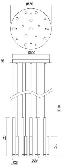 Lustră LED pe cablu Redo 01-2061 MADISON 16xLED/4W/230V crom lucios/negru/cupru