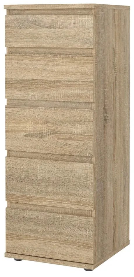 Comodă în culoare naturală înaltă cu aspect de lemn de stejar 40x107 cm Nova – Tvilum