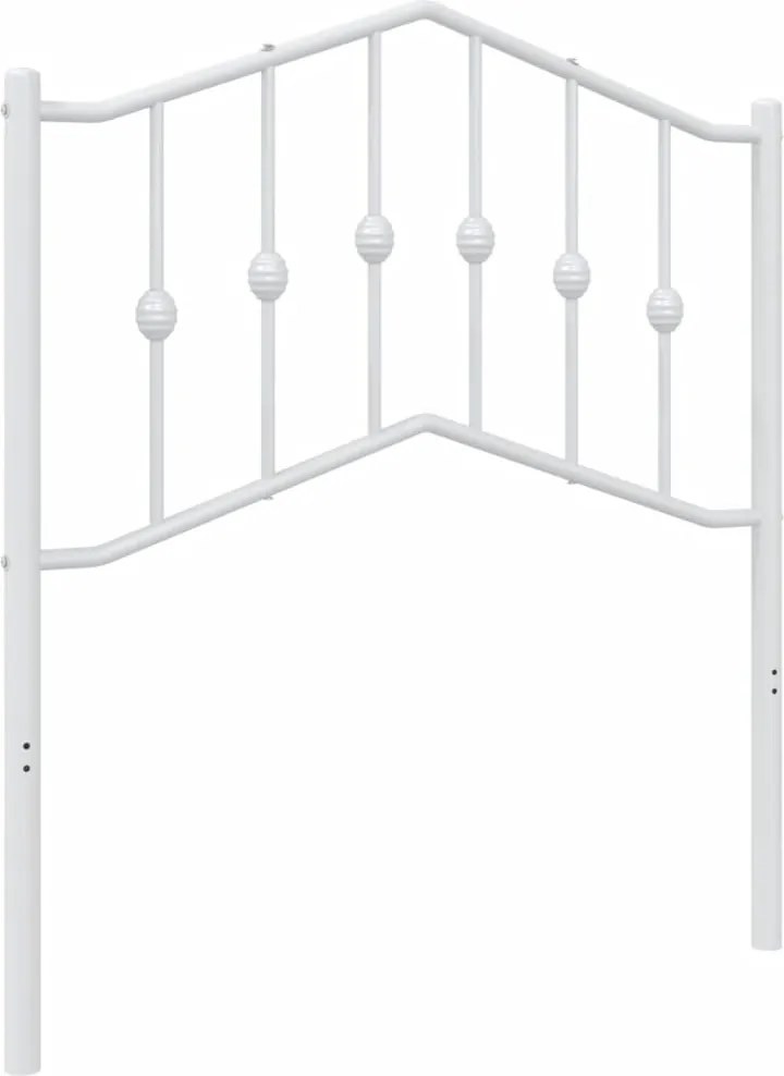 vidaXL Tăblie de pat de schimb metalică, alb, 80 cm