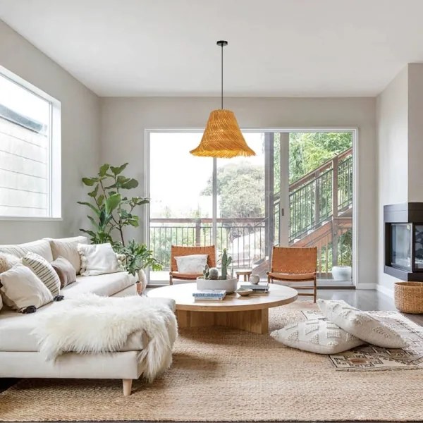 Lustră pe cablu Immax 08273L NATURALEZA 1xE27/40W/230V d. 45 cm ratan