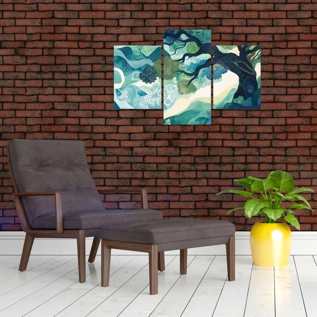 Tablou – Coroană verde a arborelui vieții (90x60 cm)