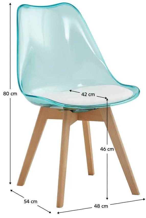 Scaun sufragerie Bralla 2 (transparent + verde + fag + alb) . 1116243