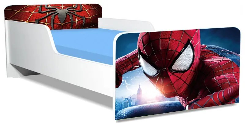 Pat Copii Spiderman 7 Model Creativ 2-12 ani Cu Saltea Inclusa 160x80 Cm  Ptv5566