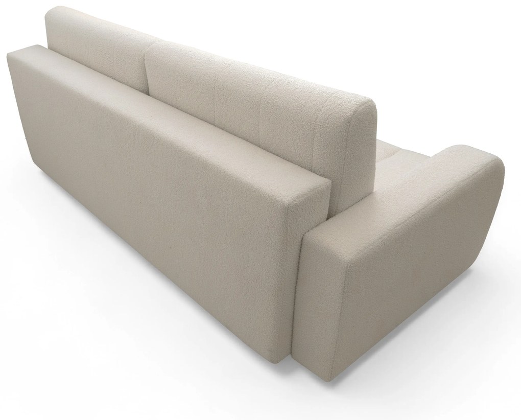 Canapea extensibilă Lapios cu funcție de dormit – tapițerie boucle crem Lambi 8