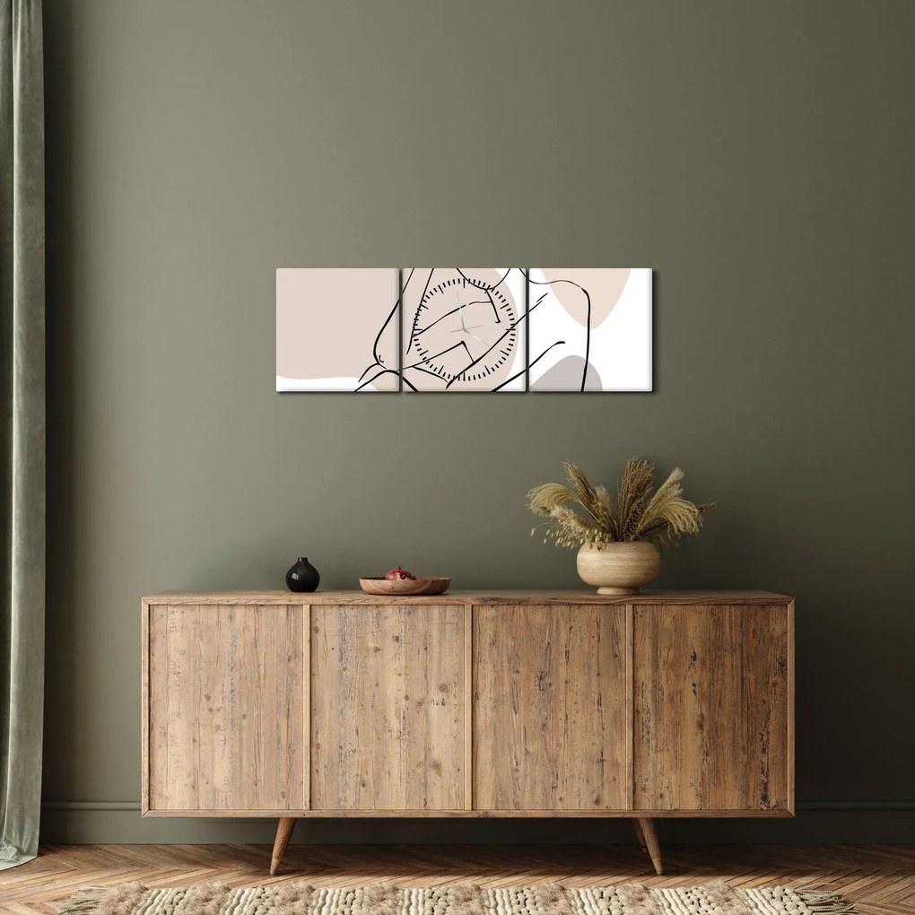 Tablou - Femeie corp linie de artă N⁰1 (cu ceas) (90x30 cm)