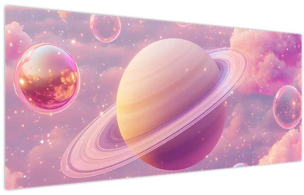 Tablou - Planetă roz (120x50 cm)