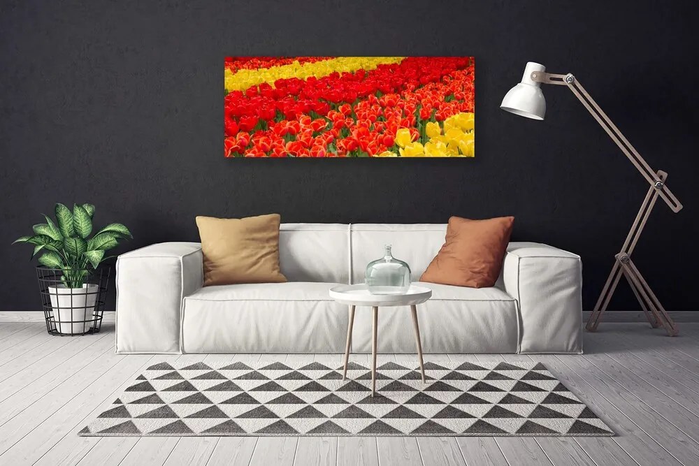 Tablou pe panza canvas Lalele Floral Roșu Galben