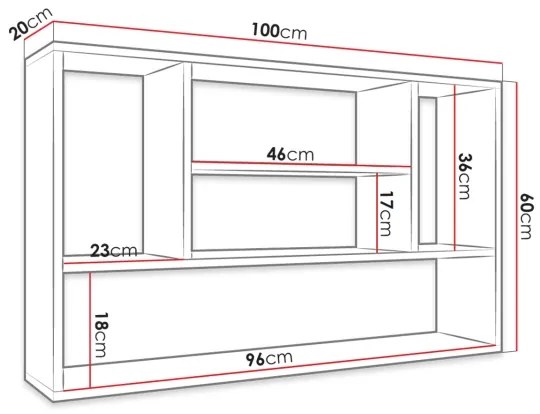 Etajeră de perete PAPIKO 60x100 cm alb