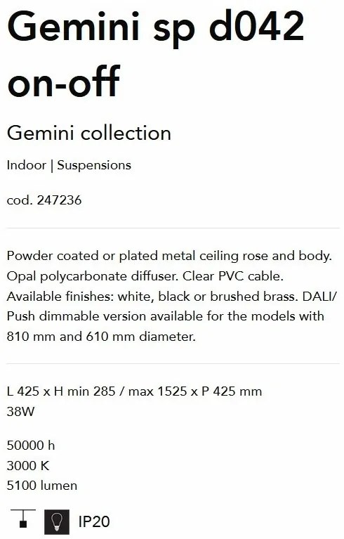 Lustra LED suspendata design circular GEMINI SP D042 NERO