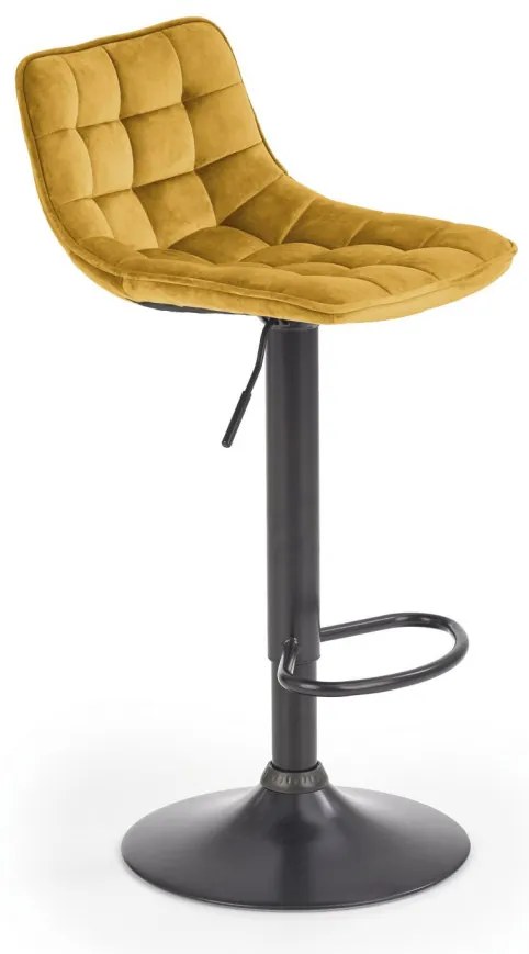 Scaun de bar H95 velvet mustariu