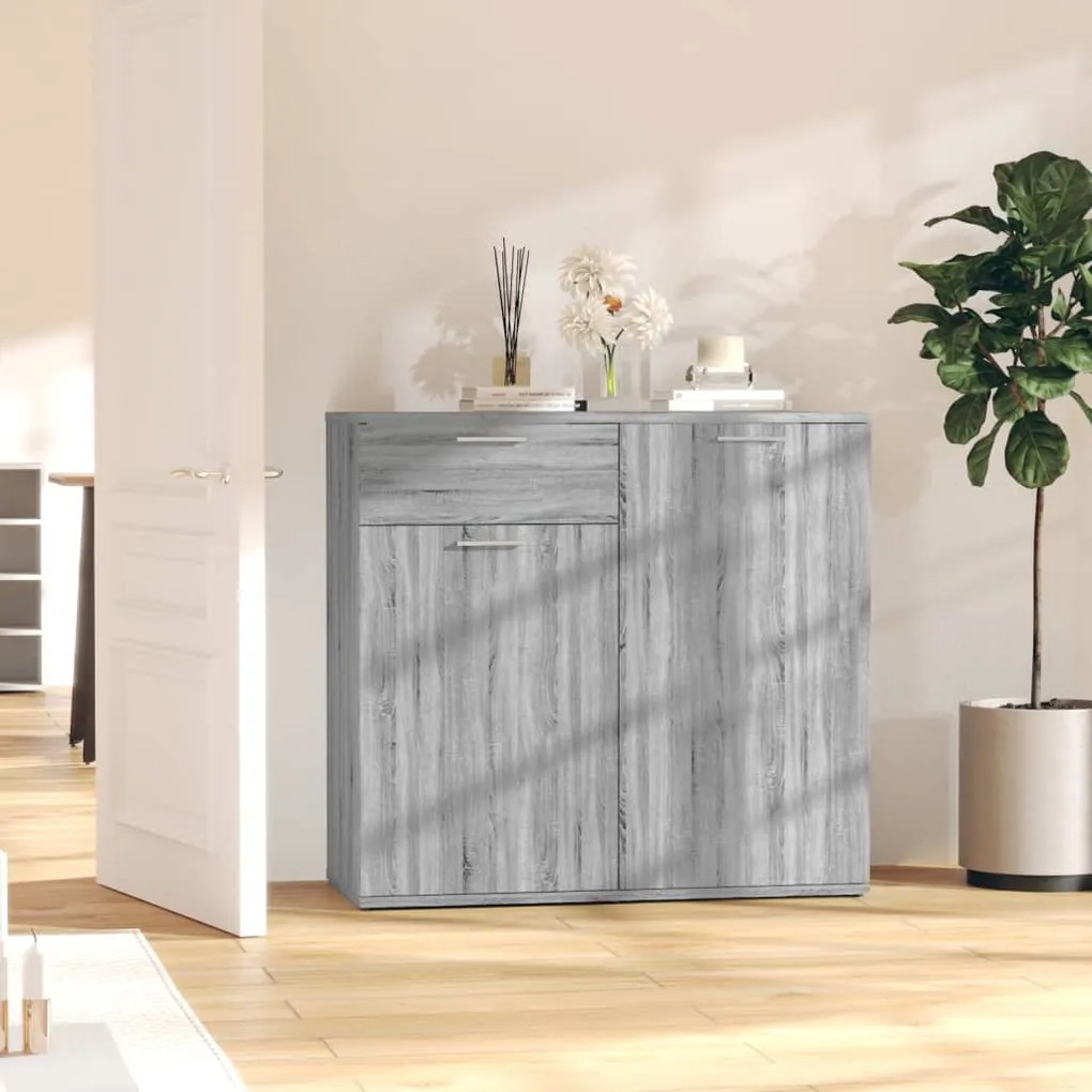vidaXL Dulap, sonoma gri, 80x36x75 cm, lemn compozit