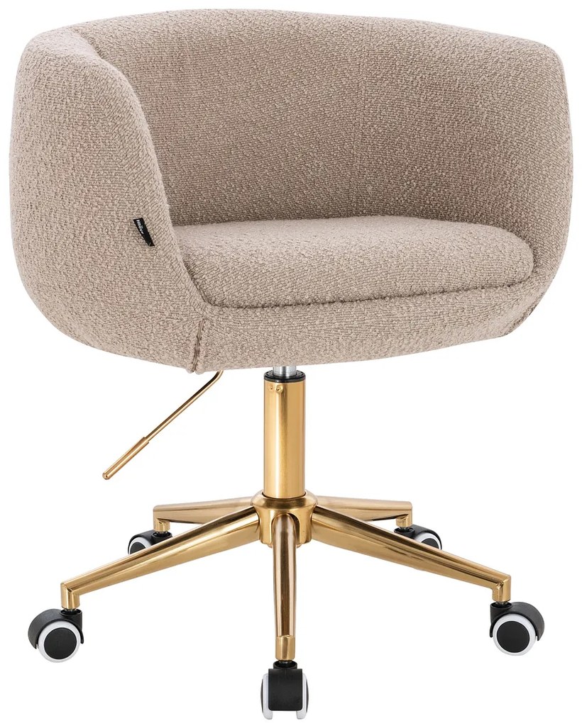 HR333K Scaun Boucle Latte cu Bază Aurie