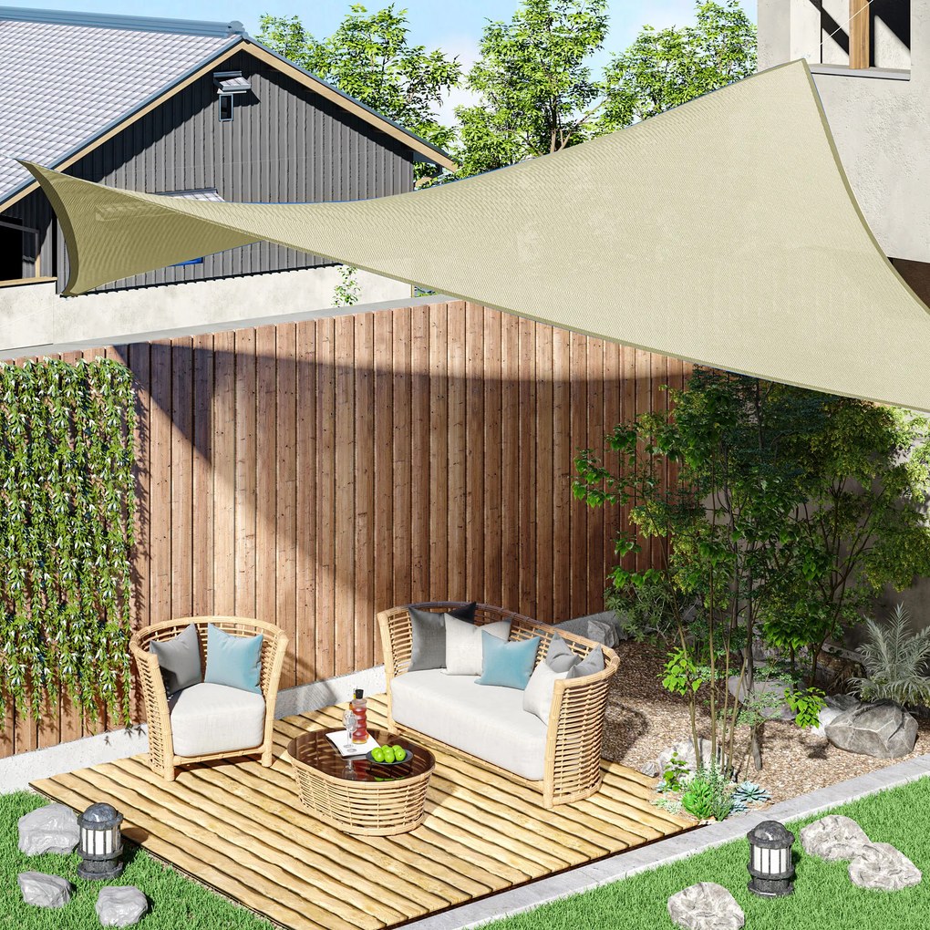 Outsunny Voal de umbrire rectangular 3 x 3 m - Protecție UV - Culoare crem | Aosom Romania