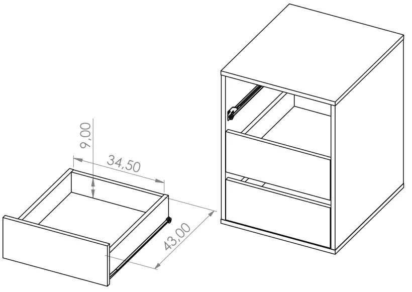 Container pentru dulapul de haine Bonaparte SZ120-220 Bonaparte K (Stejar monastery). 1051449