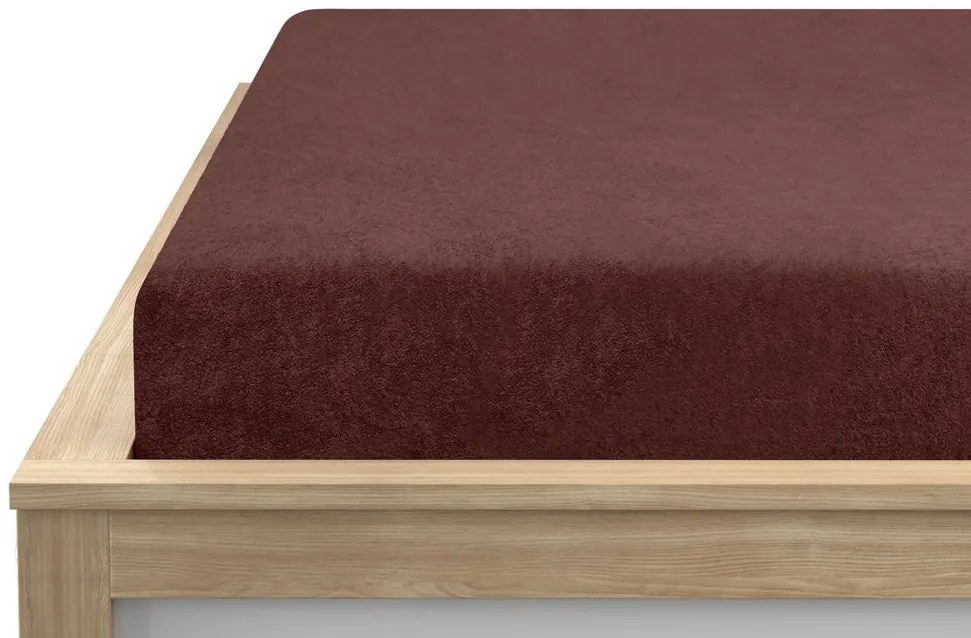 Cearsaf frotté maro inchis 200 x 220 cm