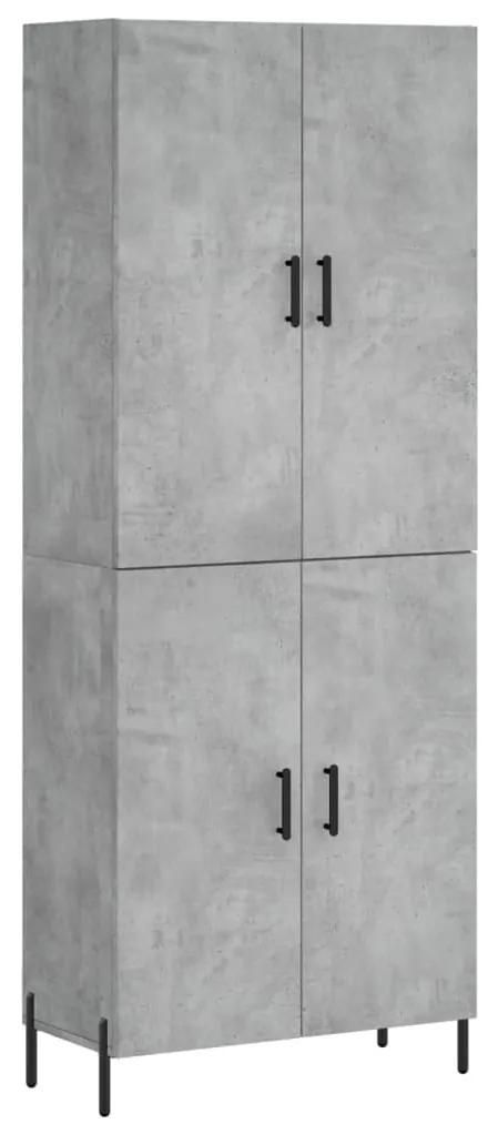 3195687 vidaXL Dulap înalt, gri beton, 69,5x34x180, lemn compozit