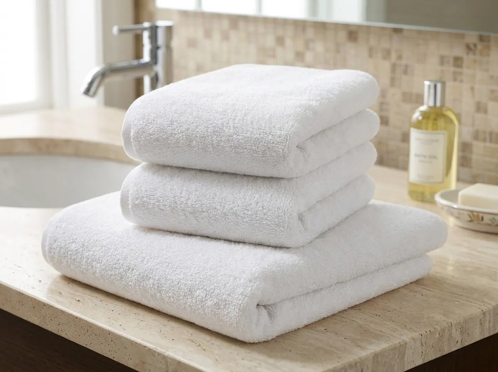 Prosop NORIELLE 50x90 cm alb, 100% bumbac